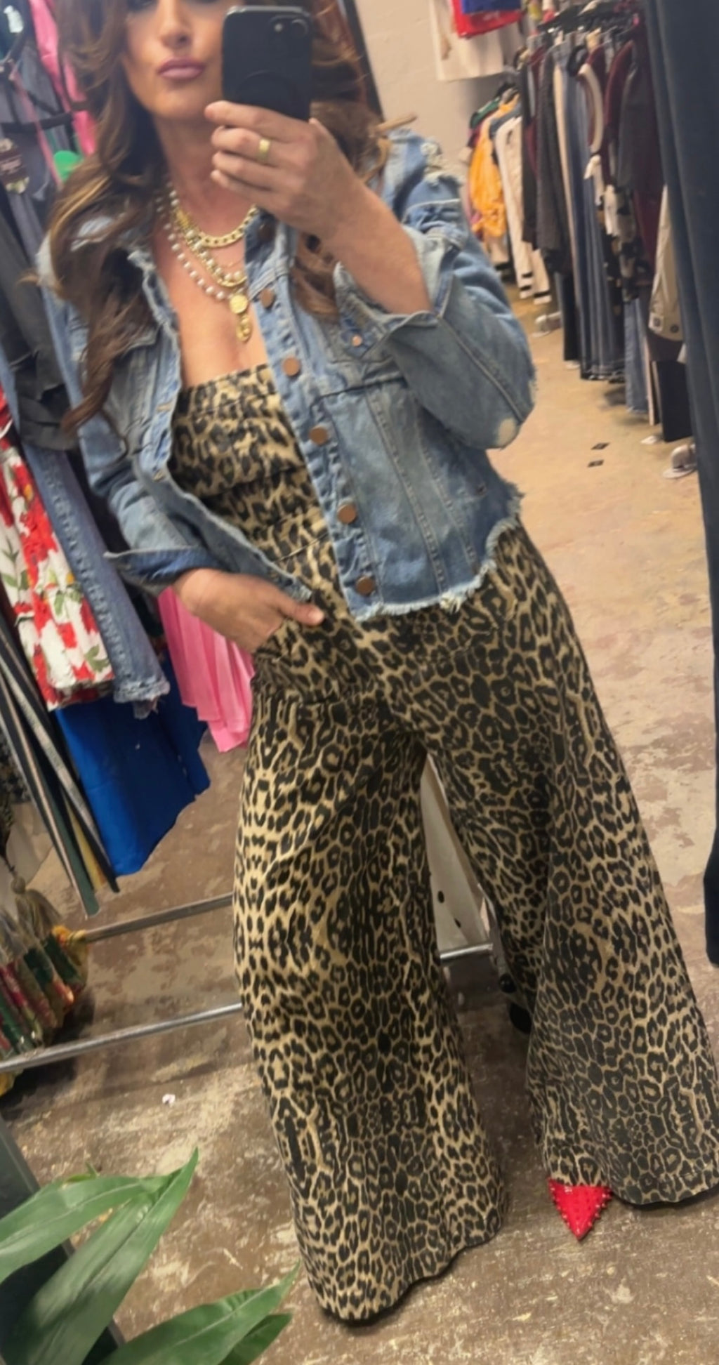Strapless Leopard Jumpsuit
