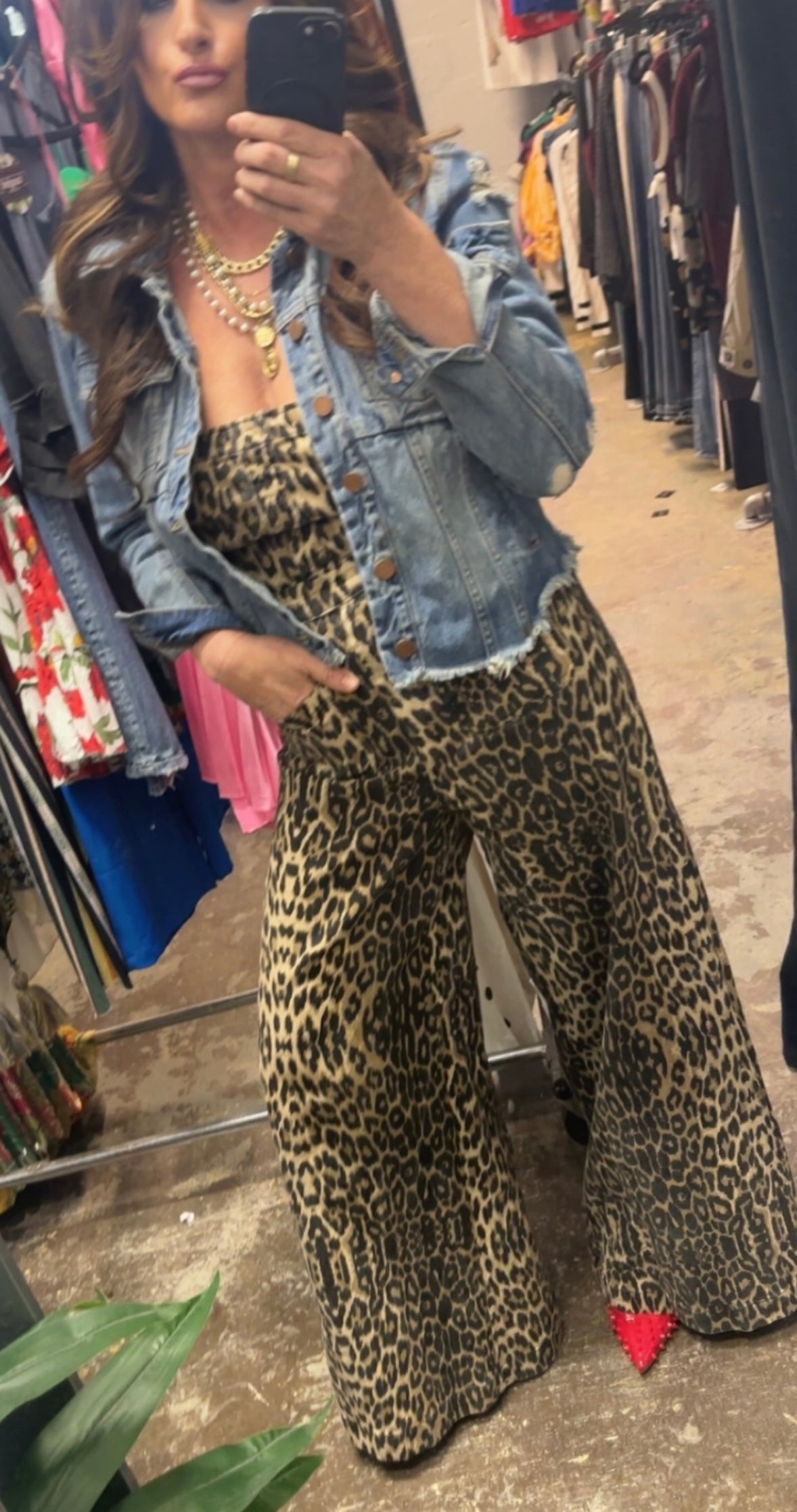 Strapless Leopard Jumpsuit
