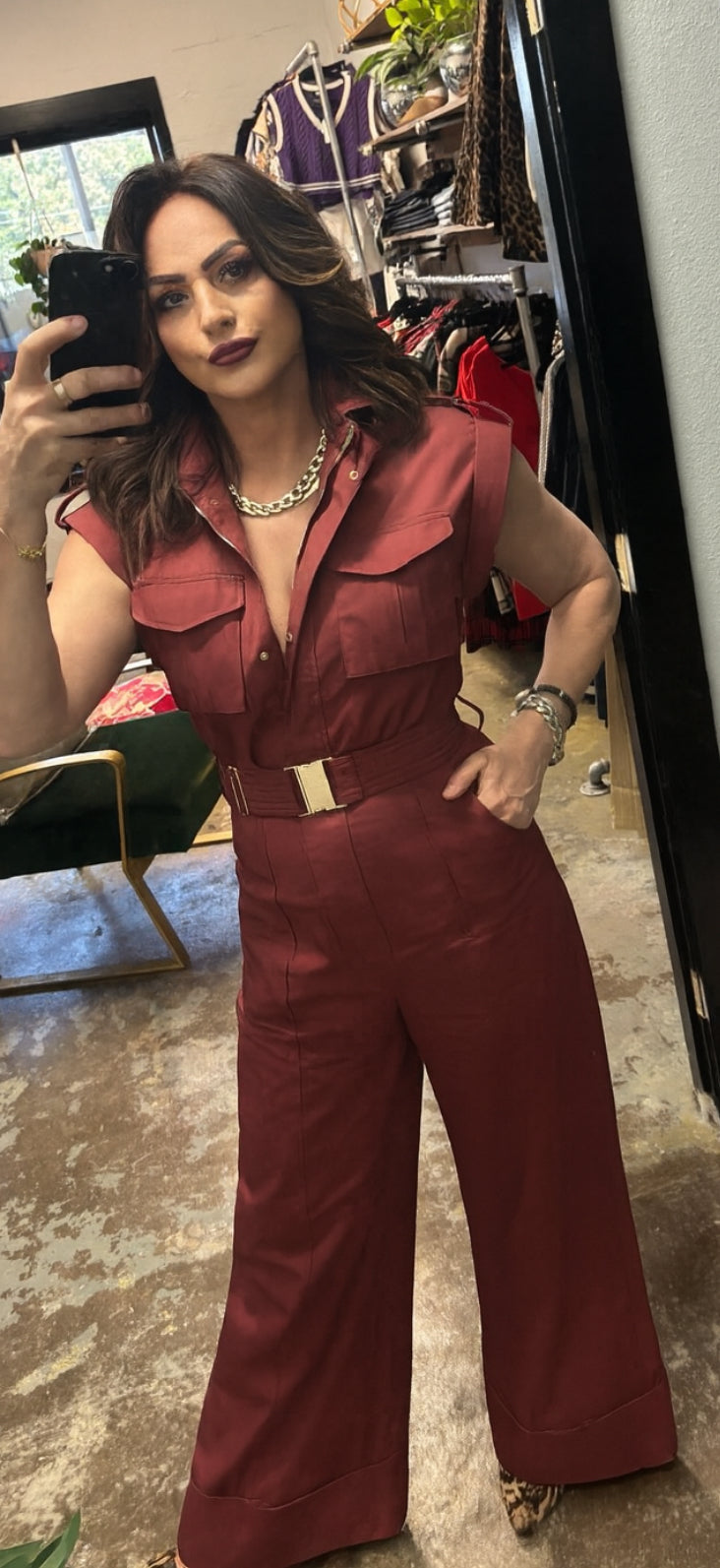 Wine Jumpsuit