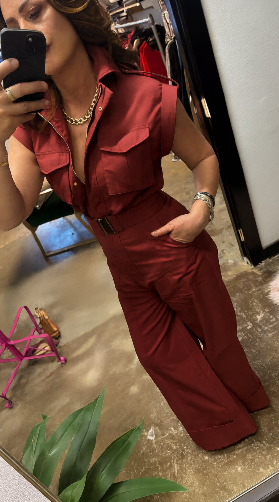 Wine Jumpsuit