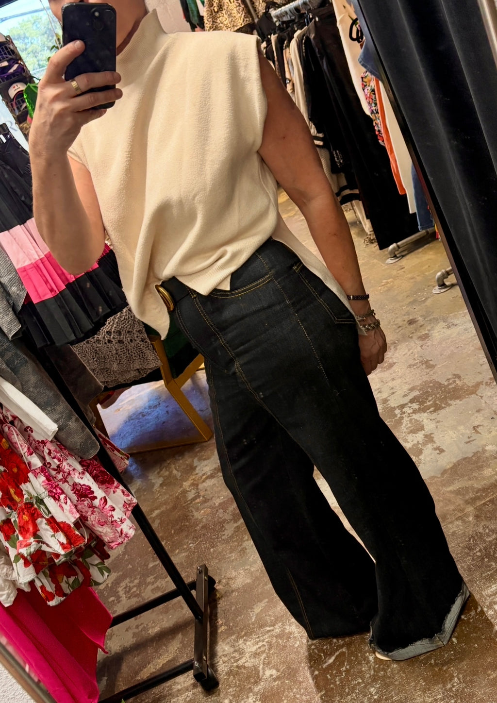 Wide leg black jeans