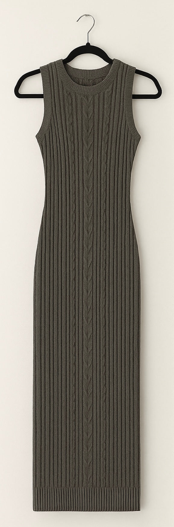 Grey Backless Sweater Dress