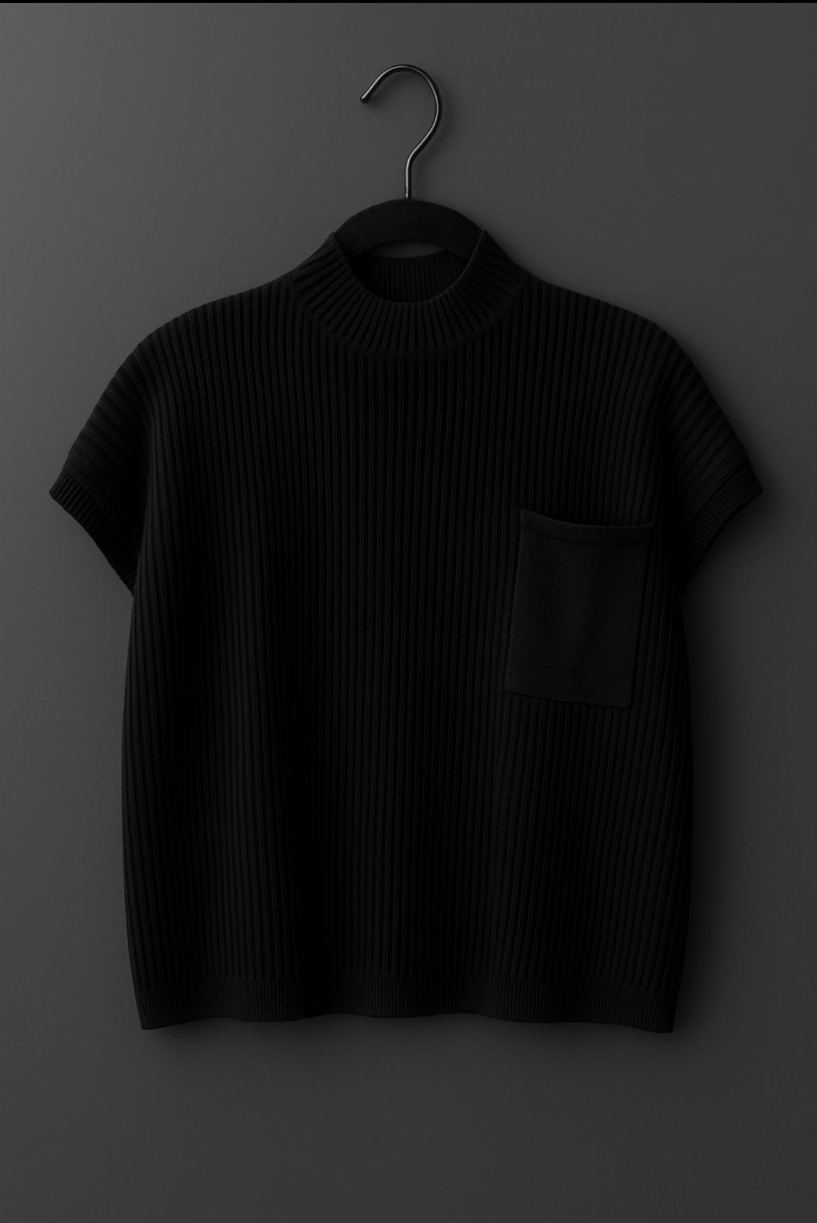 Black Pocket Sweater Sleeveless