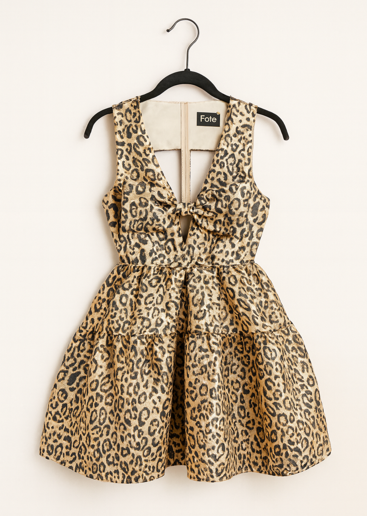 Metallic Animal Print Mini Dress