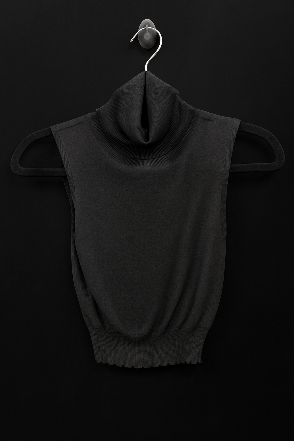 Black Sheer Sleeveless High Neck