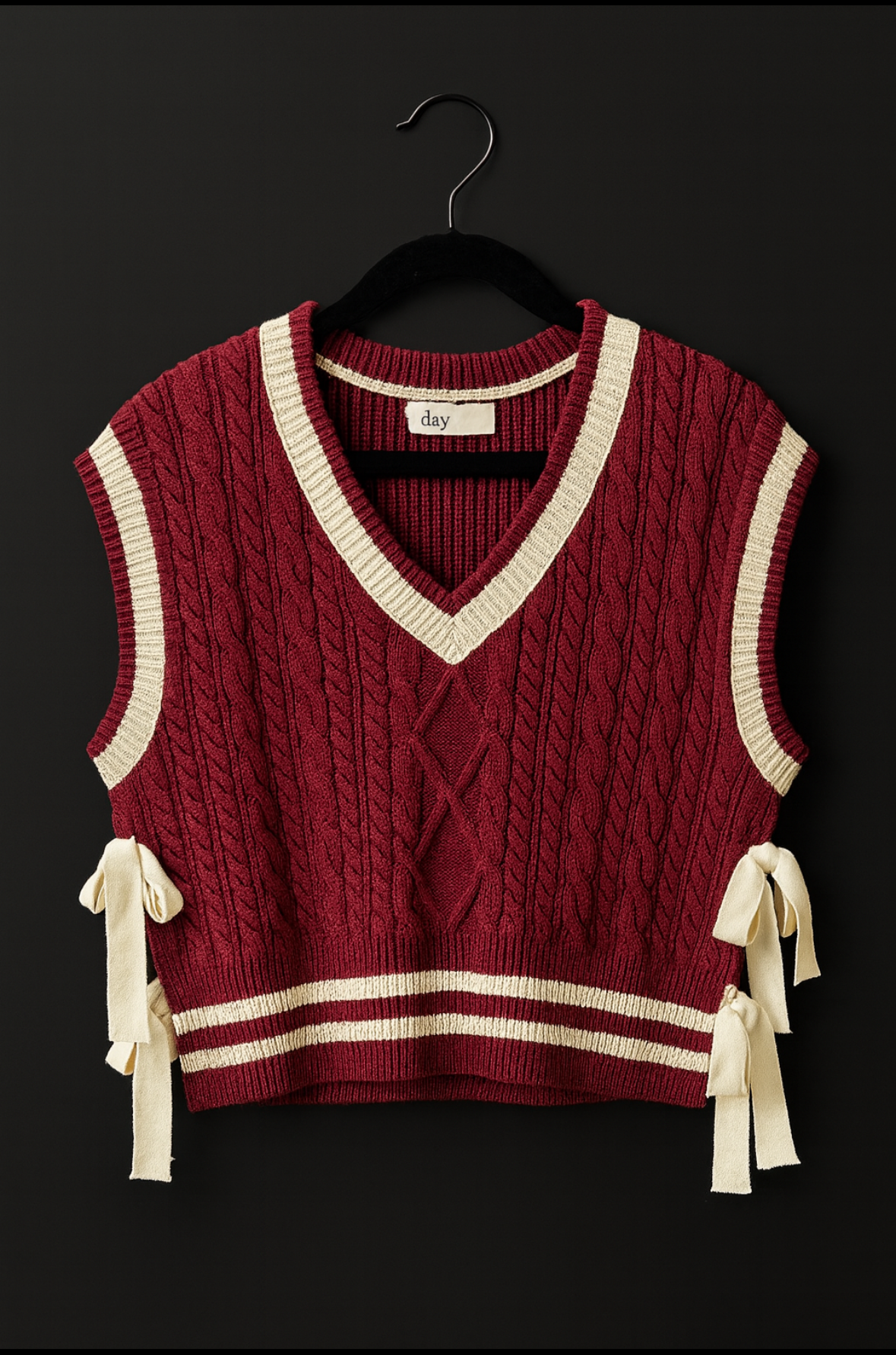 Burgundy Side-Tie Vest