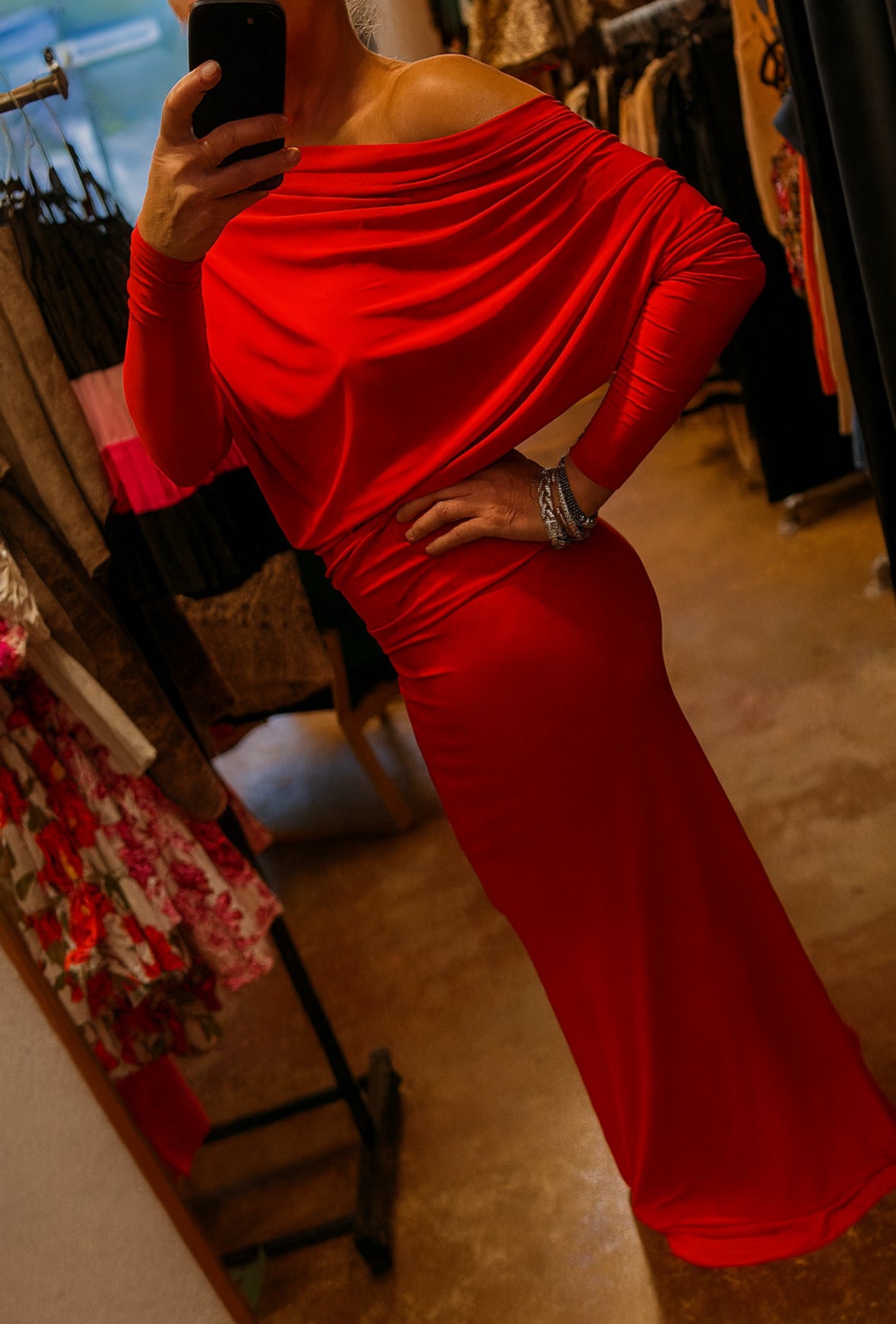 Red Asymmetrical Dress