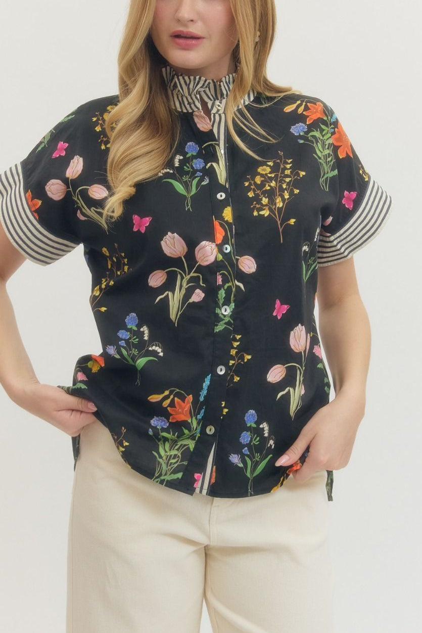 Floral Stripe Top