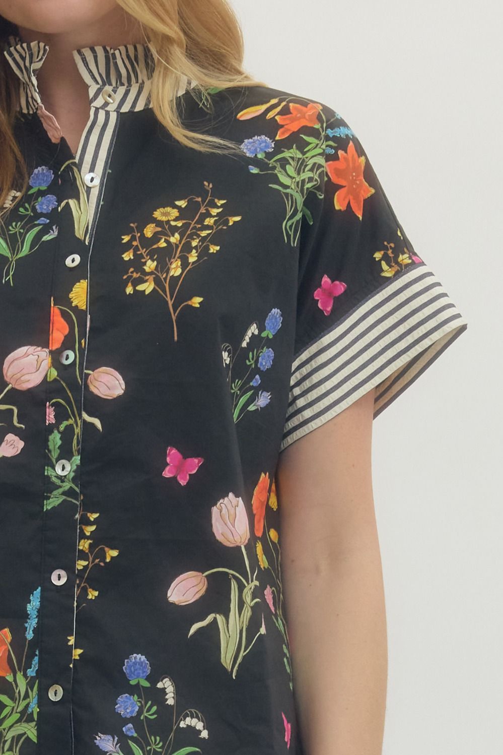 Floral Stripe Top