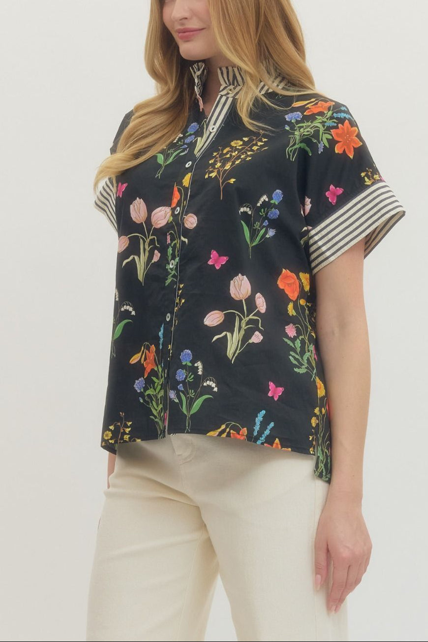 Floral Stripe Top