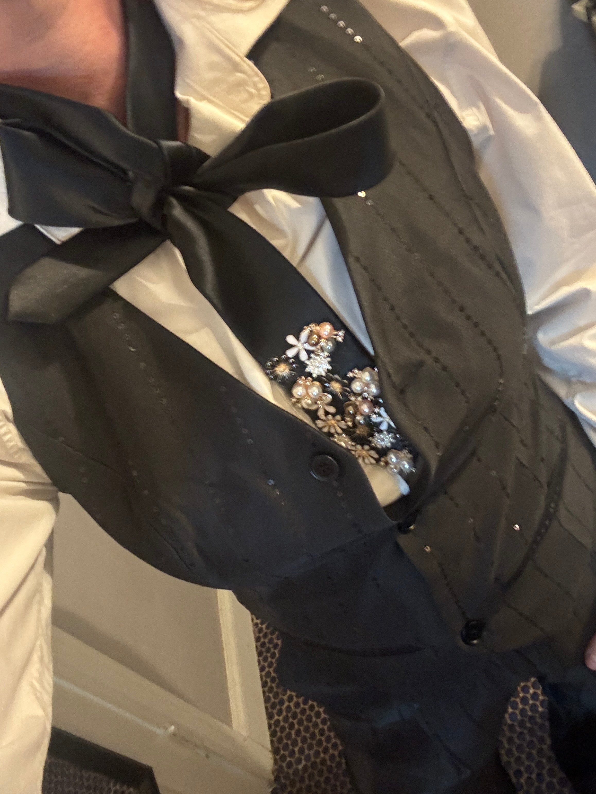 Black Shiny Tuxedo Stripped Pant