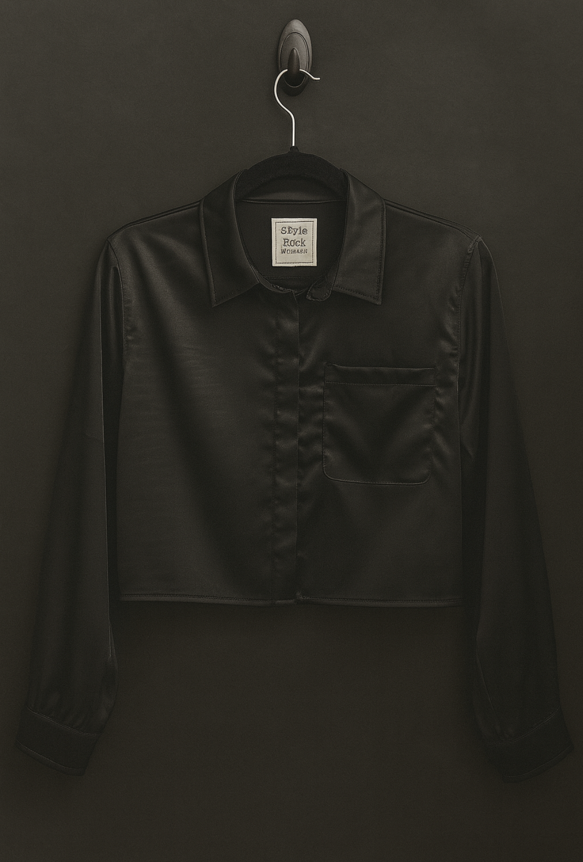 Long Sleeve Satin Crop