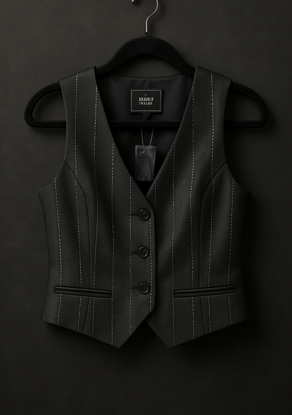 Black Tuxedo Sparkle Vest