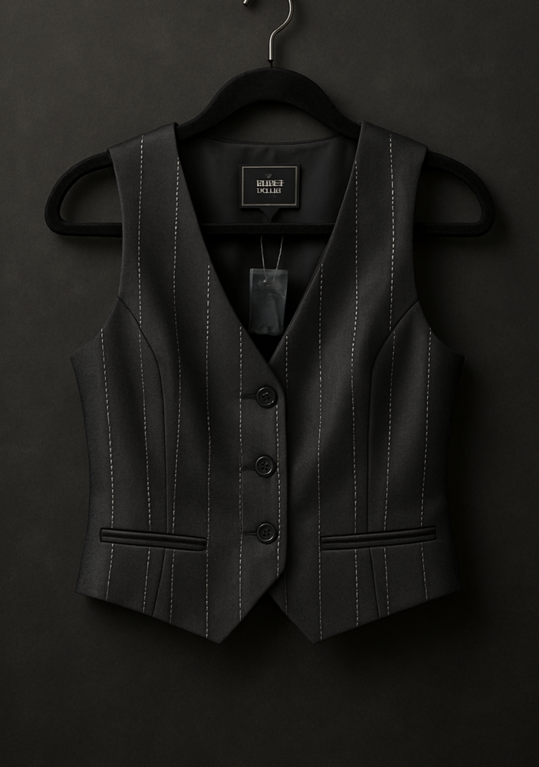 Black Tuxedo Sparkle Vest