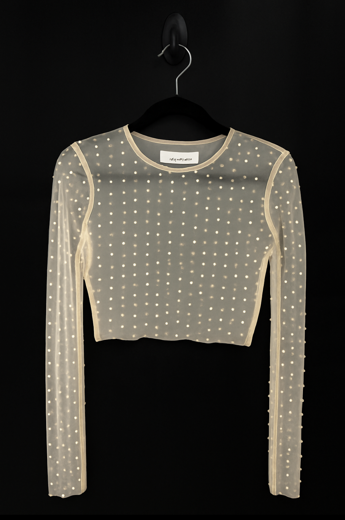 Sexy Cream Pearl and Rhinestone Crop