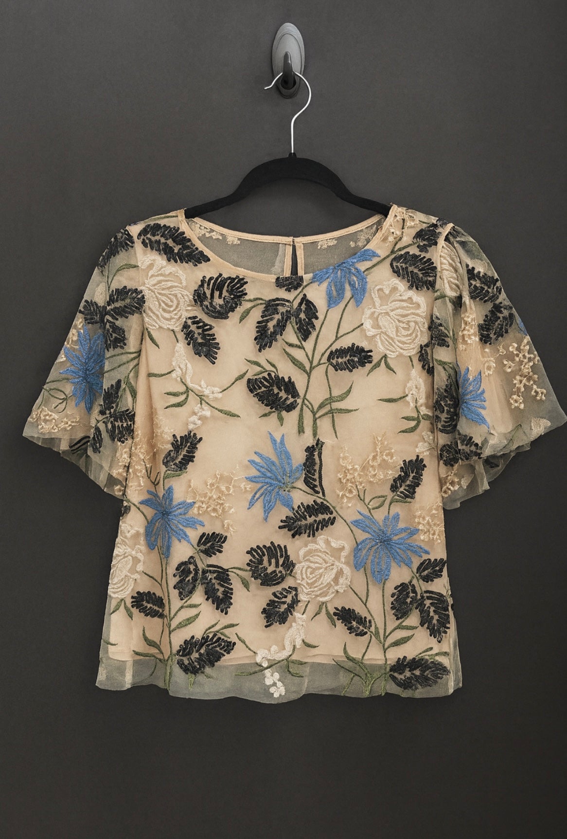 Sequined Floral Blouse