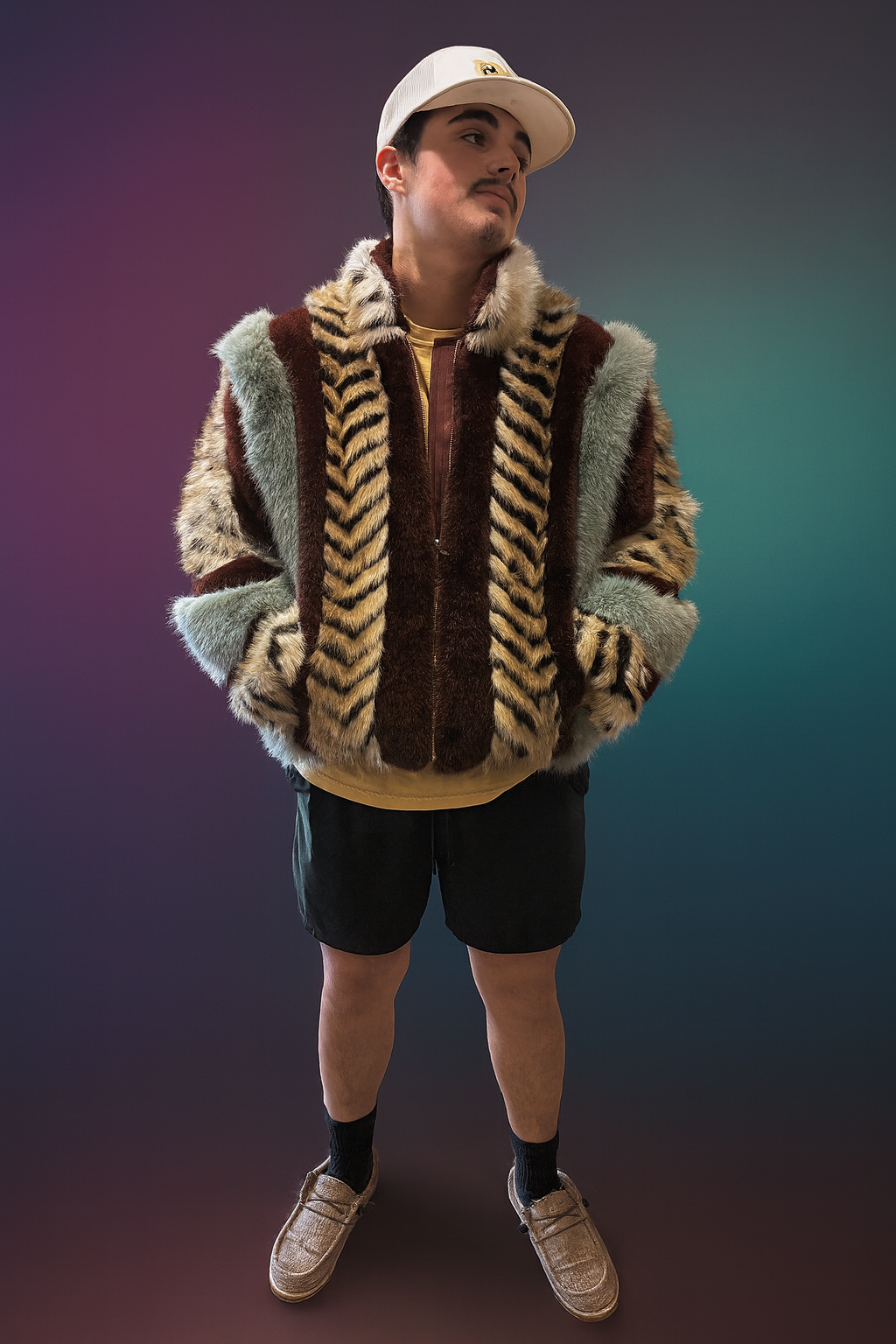 Inez-Multi Color Fur Jacket