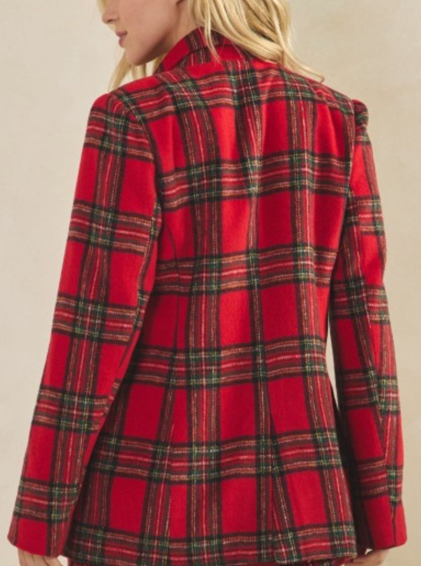 Red Plaid Blazer