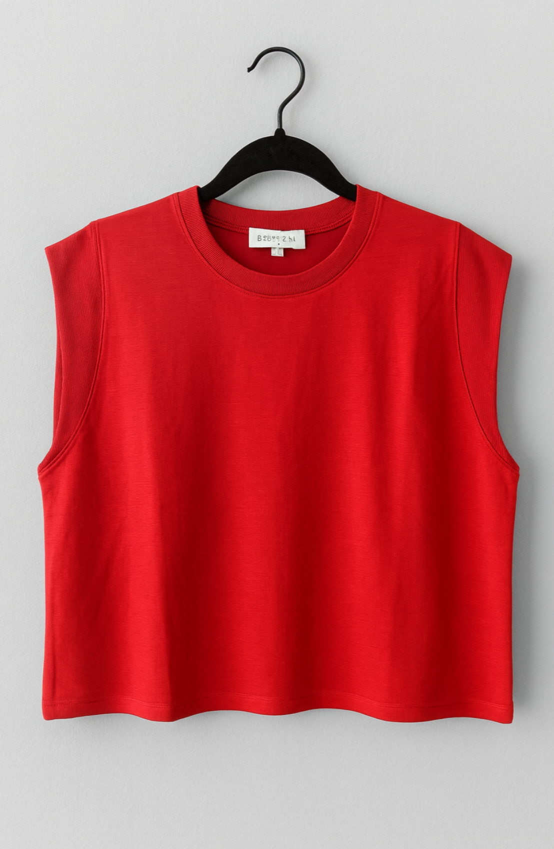 Solid Sleeveless Cropped Sweatshirt