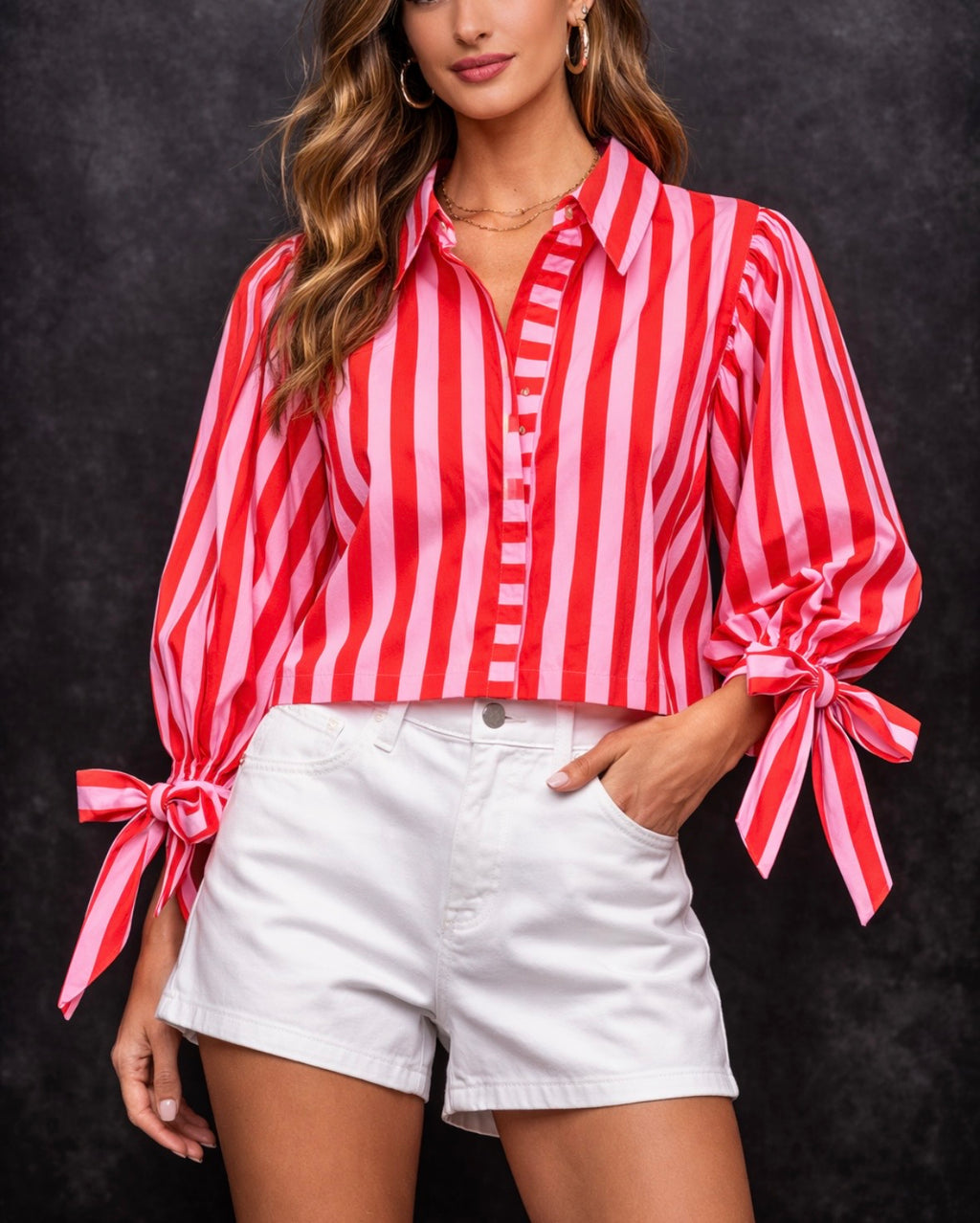 Candy Stripe Bow Top