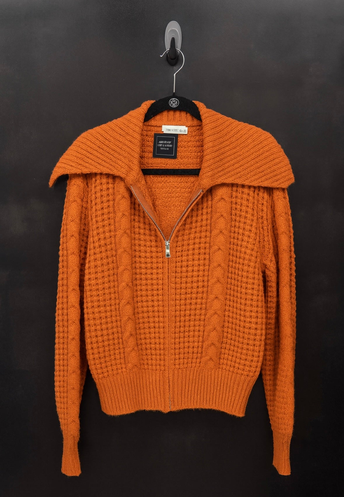 Rust Zip-Up Sweater
