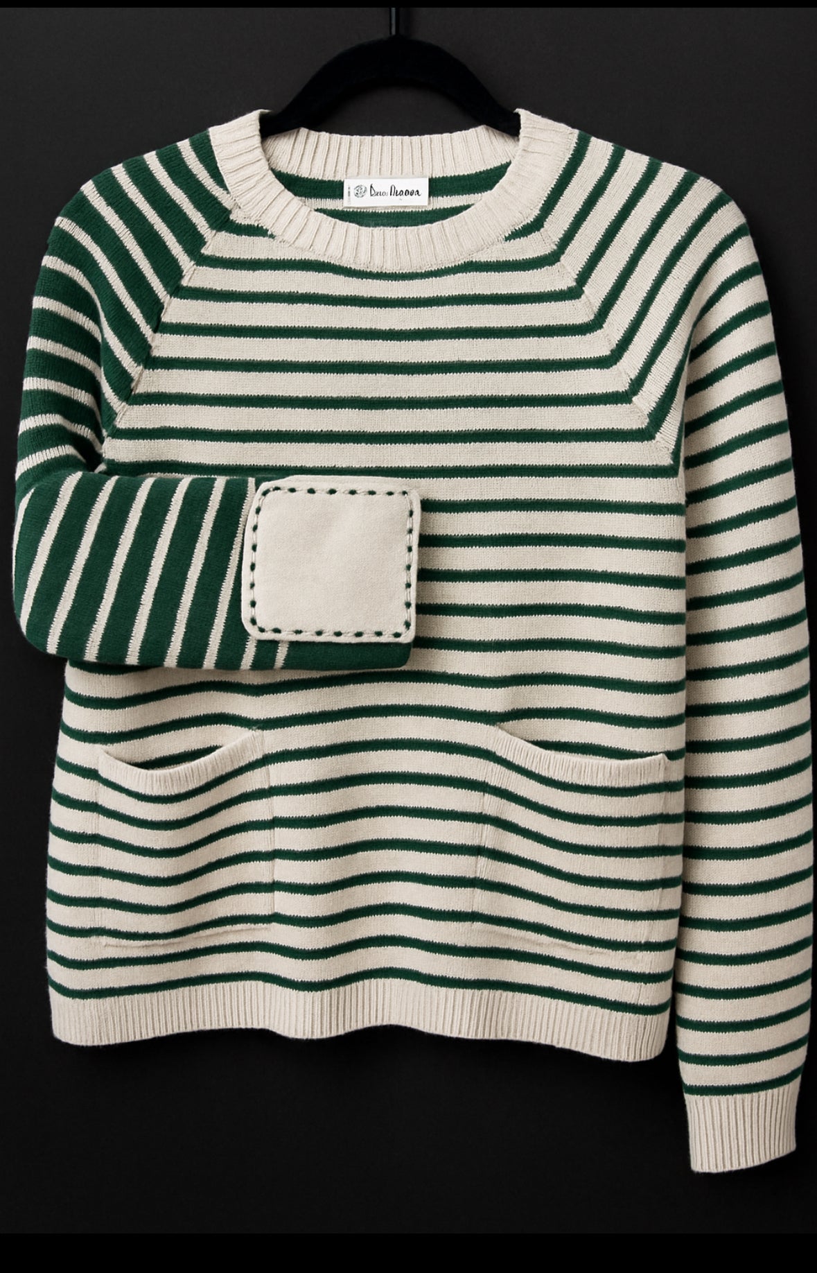 Green Striped Pocket Sweater