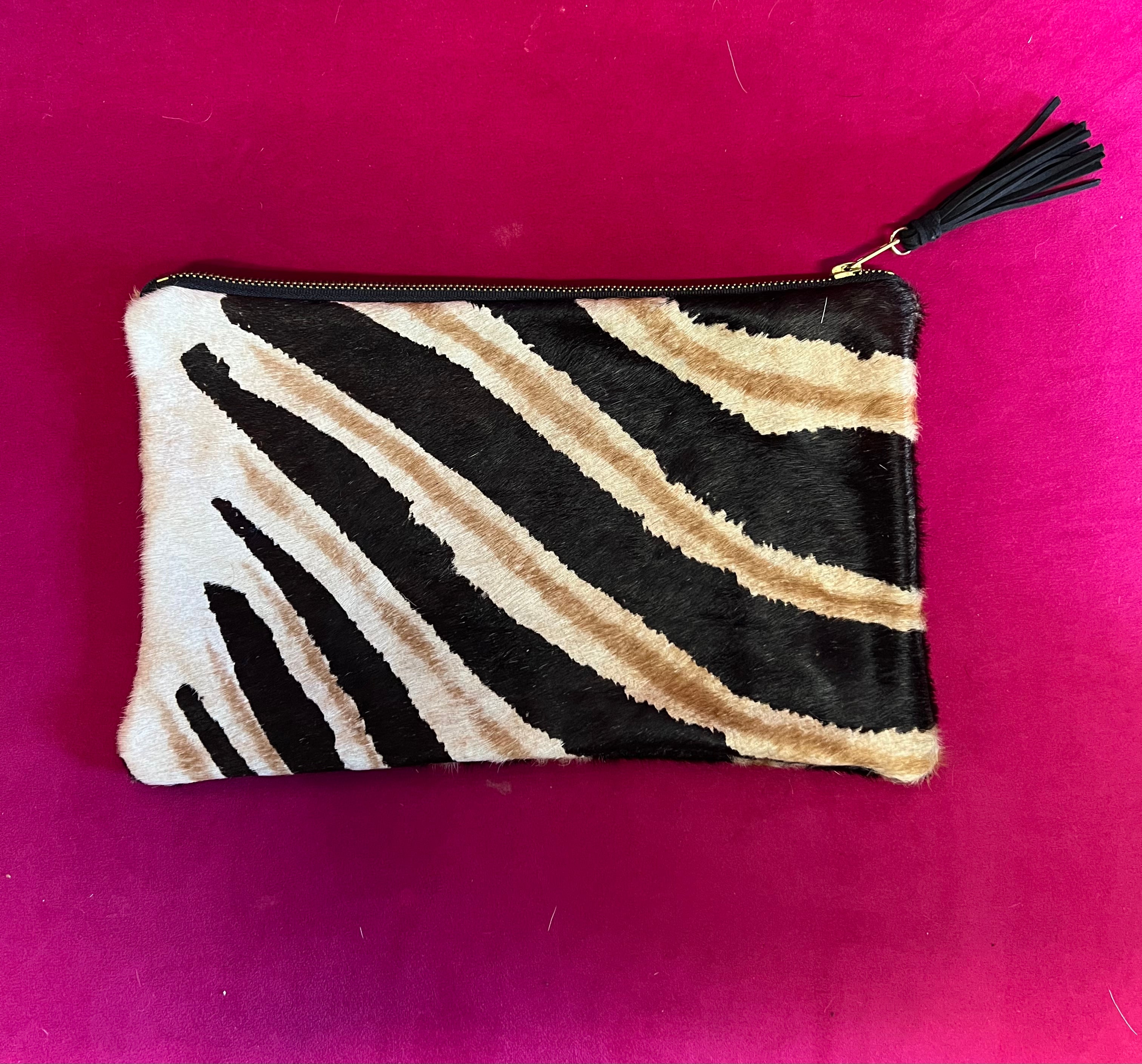 Striped Hide Clutch